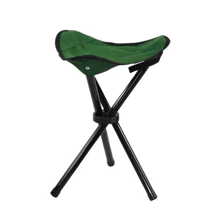 vert l - tabouret pliant portable ultra-observateur triangle maza, chaise de plage en métal, camping en plein