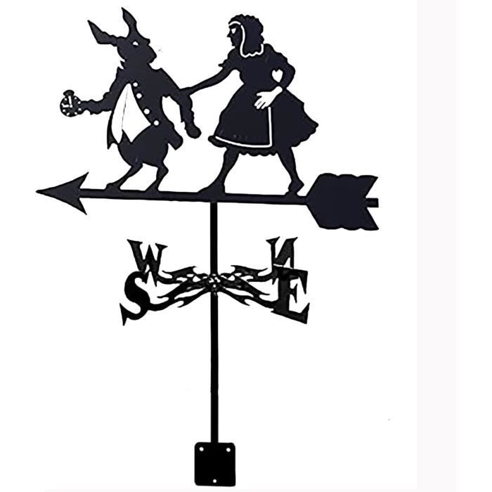 Girouette De Jardin En Métal Avec Ornement Vélo - Indicateur De Vent Et Décoration Extérieure