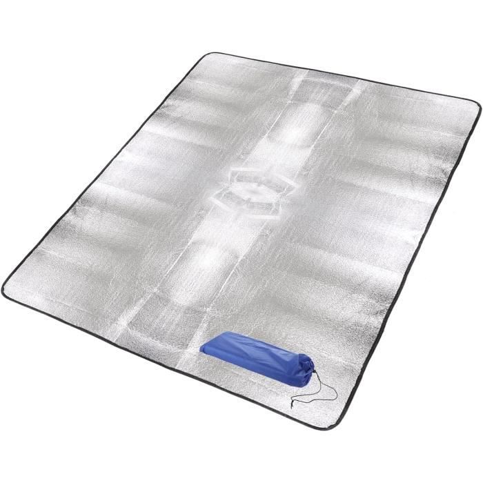 1 matelas isolant en aluminium - 200 x 150 cm - En film daluminium - Isolation thermique - Couverture isolante - Pliable