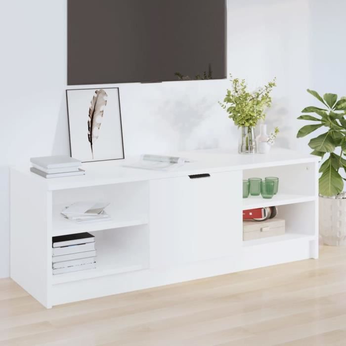 Meuble TV - GKK - Blanc 102x35 5x36 5 cm Bois dingénierie - Contemporain