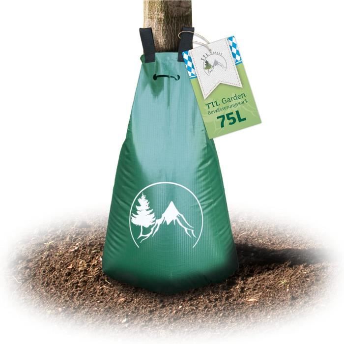 Faankiton Lot De 3 Sacs D'Irrigation Pour Arbres 75 L – Sac Arrosage Goutte-à-Goutte UV Résistant Avec Fermeture Éclair
