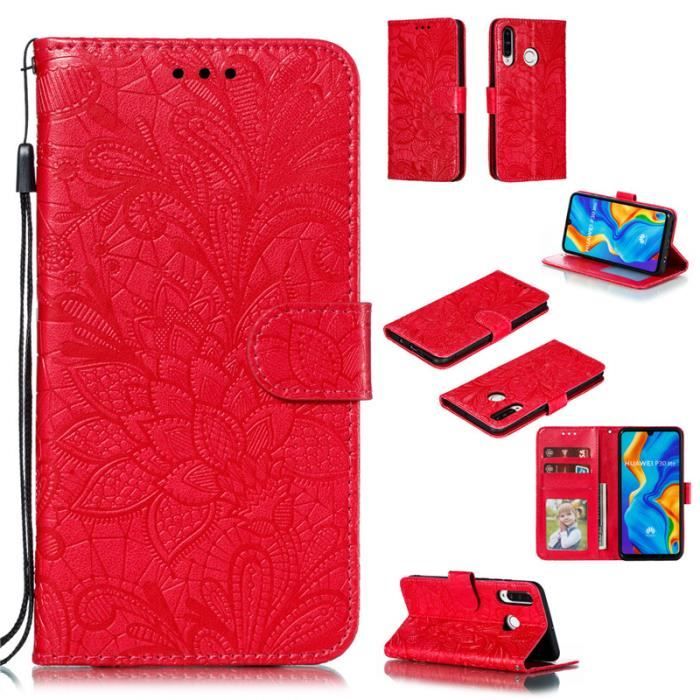 Housse Portefeuille Pour Huawei P30 Lite - Cuir PU Style Jean, Fermeture Magnétique, Slots Cartes - Protection Complète, Stand Inclinable