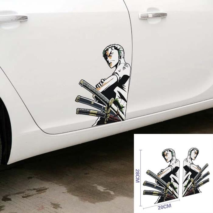 2PCSLot One Piece Roronoa Zoro Car Stickers Auto Moto Décalque