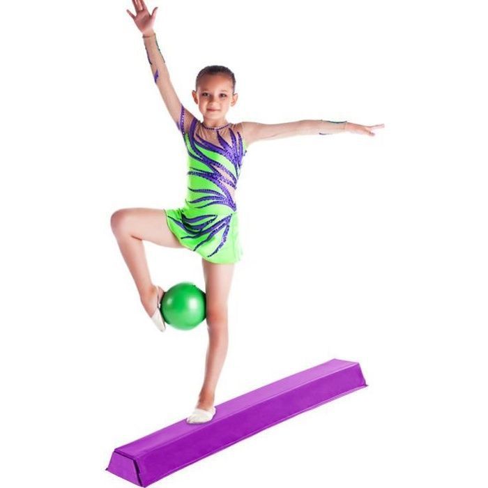 Poutre D'Équilibre Pliable 222cm - Gymnastique Daim Synthétique Pour Enfants Et Adultes