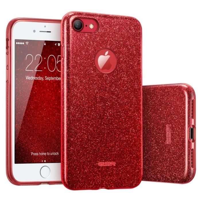 coque iphone 8 rouge et noir