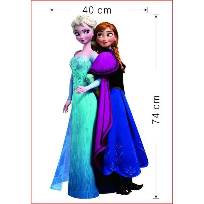 Grand sticker elsa anna reine des neiges 74cm Cdiscount Maison