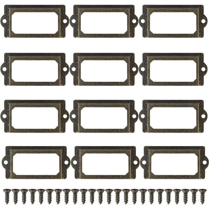 30 Cadres à étiquettes Métalliques Vintage - Porte-étiquettes Rétro En Bronze Pour Boîtes, Armoires, Tiroirs