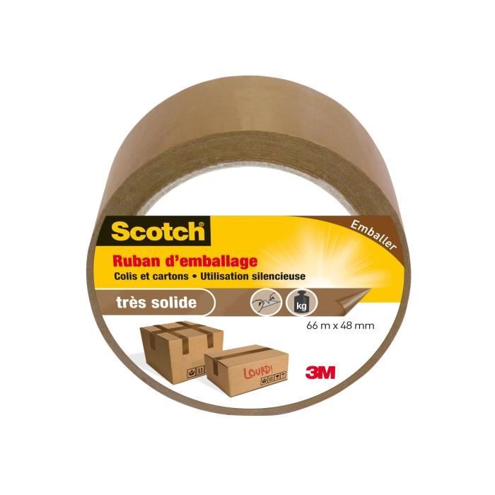 Scotch ruban adhésif d'emballage Classic, ft 50 mm x 66 m, brun, paquet de  6 rouleaux