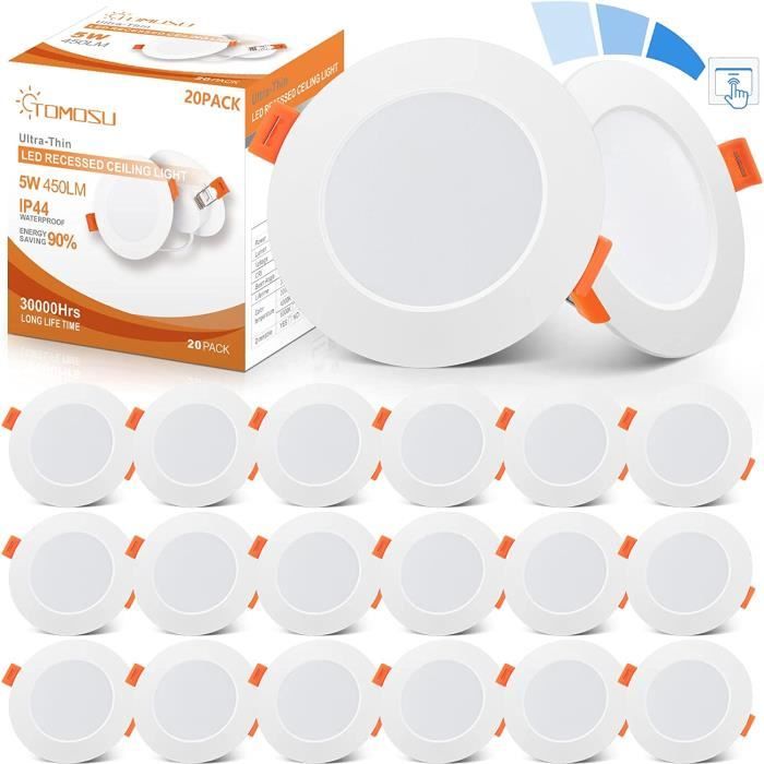 Spot LED extra plat 5W IP65 dimmable - Encastrable 65mm - Éclairage salle de bain / Extérieur