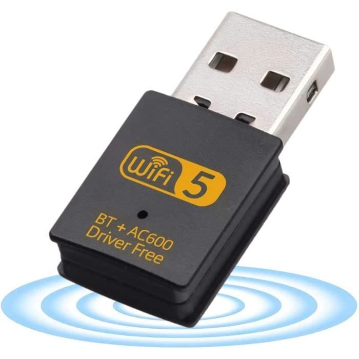 Adaptateur USB WiFi Bluetooth, 600Mbps Clé WiFi Double Bande 2.4G-5.8G