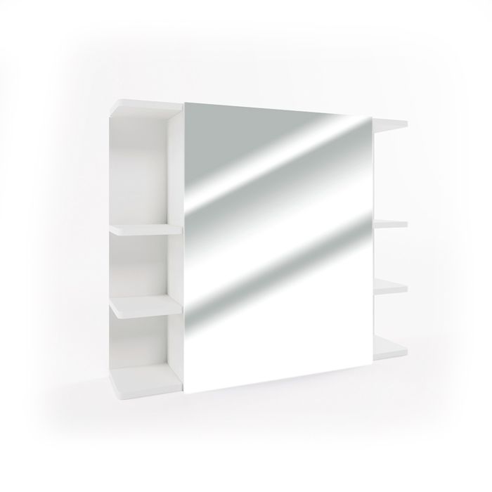 Vicco Meuble Avec Miroir Fynn Miroir De Salle De Bain Blanc 80 Cm Avec Rails Cdiscount Maison