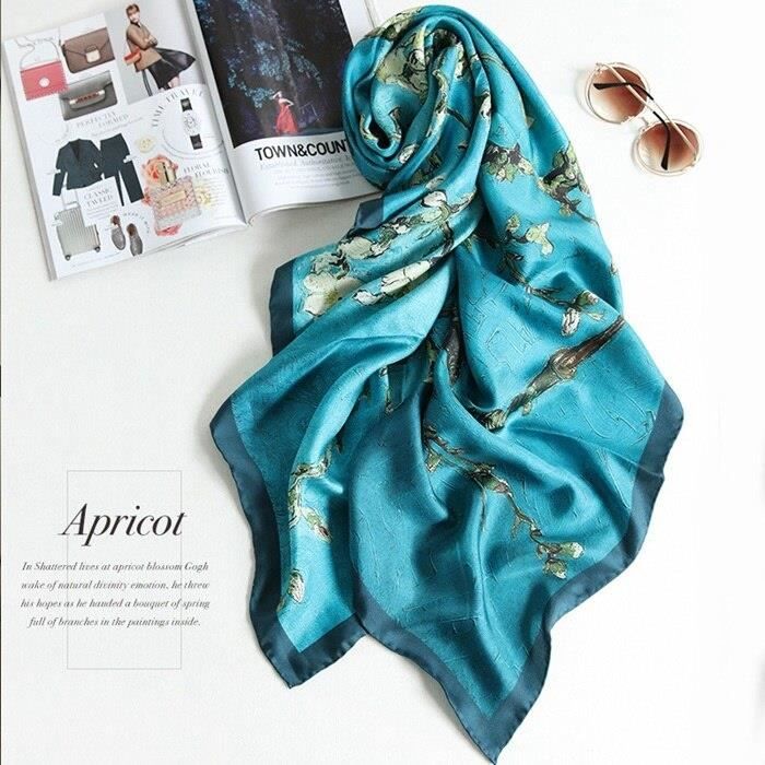 Foulard Écharpe Femme Van Der Rich - Uni Ou Fleuri - 100% Viscose - 180x80 Cm - Doux Et Léger