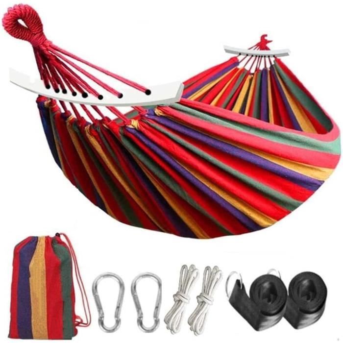 Hamac Ultra-léger de Voyage Camping - 2 Personnes - 2 Mousquetons - 2