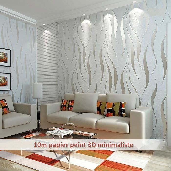 10m Papier Peint 3d Intisse Moderne Minimaliste Courbes Brillance