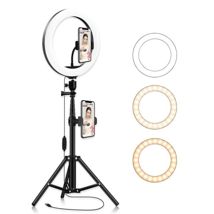 Ring Light avec Trépied, MICCYE 10 Ring Light Selfie Anneau Lumineux