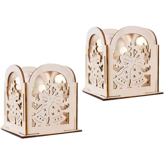 Lot De 2 Bougeoirs En Bois De Manguier Avec Support Aluminium - Pour Bougies Piliers Et Boules - Décoration De Table Rustique