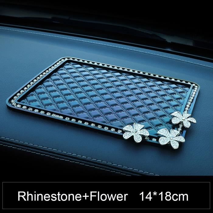Tapis voiture,Tapis antidérapant en Silicone pour  Automobile,nouveau,18x14cm,strass cristal,pour Gps - Type Rhinestone Flower  - Cdiscount Auto