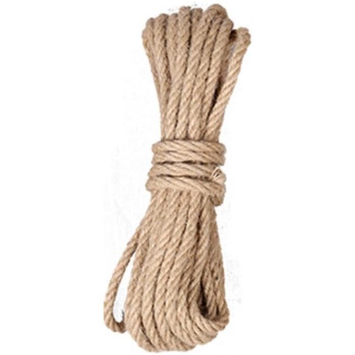 20M Corde De Jute Naturelle 20mm - Ficelle Robuste Pour Jardinage, Décoration Et Plein Air