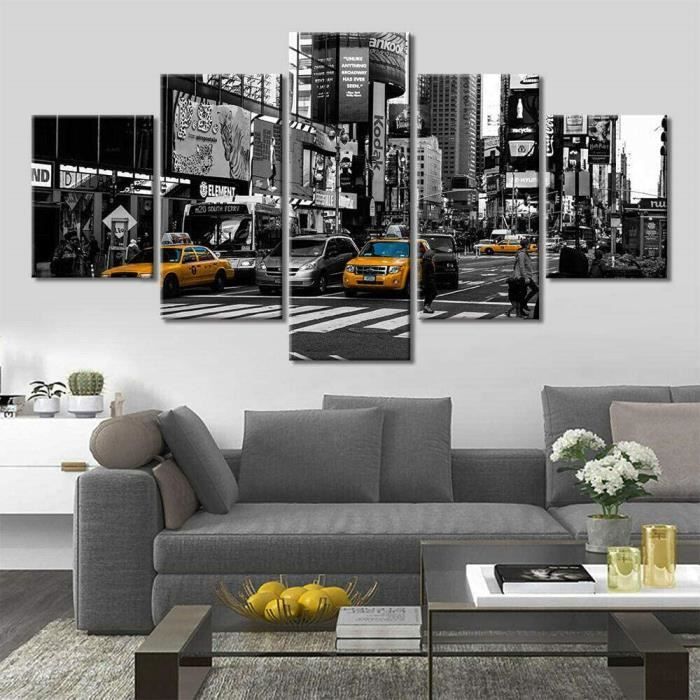 Paysage de rue de New York Frames, Tableau Multi Panneau 5 Parties
