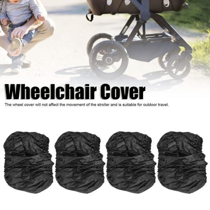 gofidin Lot de 4 housses de protection de roue pour poussette de bébé -  Housse de roue pour fauteuil roulant