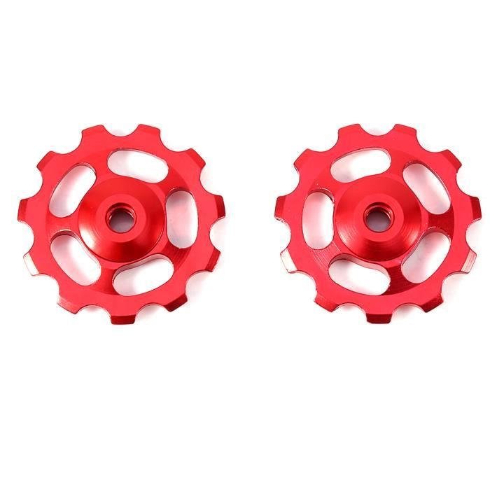 Paire De Roues Jockey Alu CNC 11T Pour Dérailleur VTT – Légères, Anti-rouille, Roulements Lisses – 4 Couleurs Disponibles