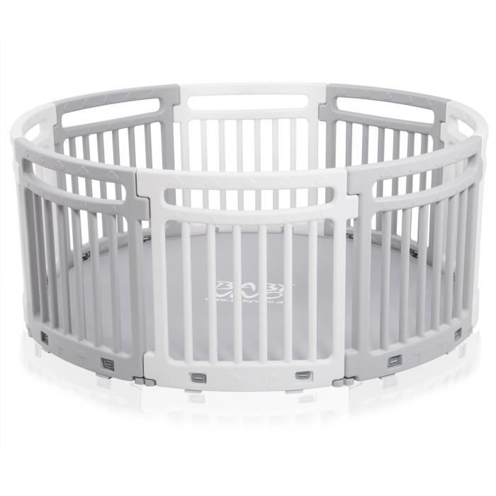 Parc Bebe Rond Gris Et Blanc Baby Vivo Cdiscount Puericulture Eveil Bebe