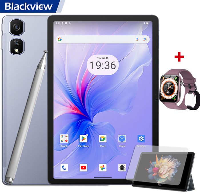 BLACKVIEW Tab 13 Tablette Tactile 10Go+128Go/SD1To 7280mAh 4G LTE/5GWiFi/PC Mode/SIMO Internet Bleu avec Clavier K1