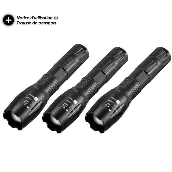 Pack lampe torche led rechargeable x3 - Lampe torche longue portée