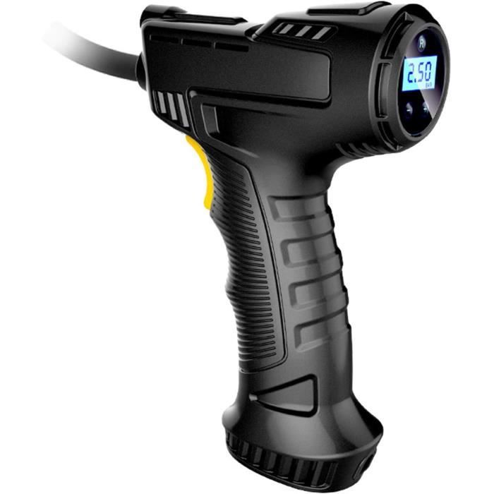 MYMM Compresseur D'Air Portable Pneus Avec Manomètre LCD - Pompe Gonflage Voiture 12V LED