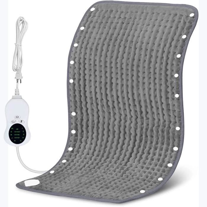 Coussin Chauffant Enveloppant Pour Cheville, Genou, Coude - 4 Niveaux De Chaleur (40°C à 60°C) - 3 Réglages De Minuterie - Fermeture Velcro - Gris - 5