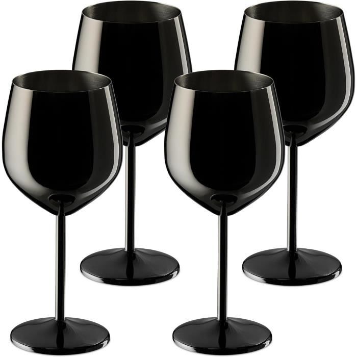 Ensemble de 4 verres à vin en acier inoxydable - Qualité supérieure