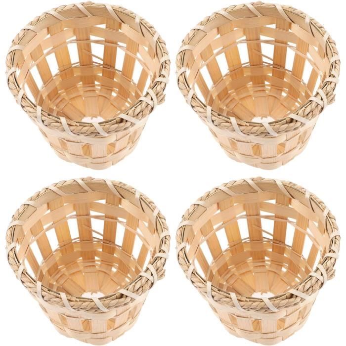4 Pièces Abat-Jour En Rotin Petit Abat-Jour Boho Tissage Bambou