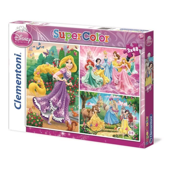 DISNEY PRINCESSES Puzzle 3 x 48 pièces Clementoni - Cdiscount Jeux - Jouets