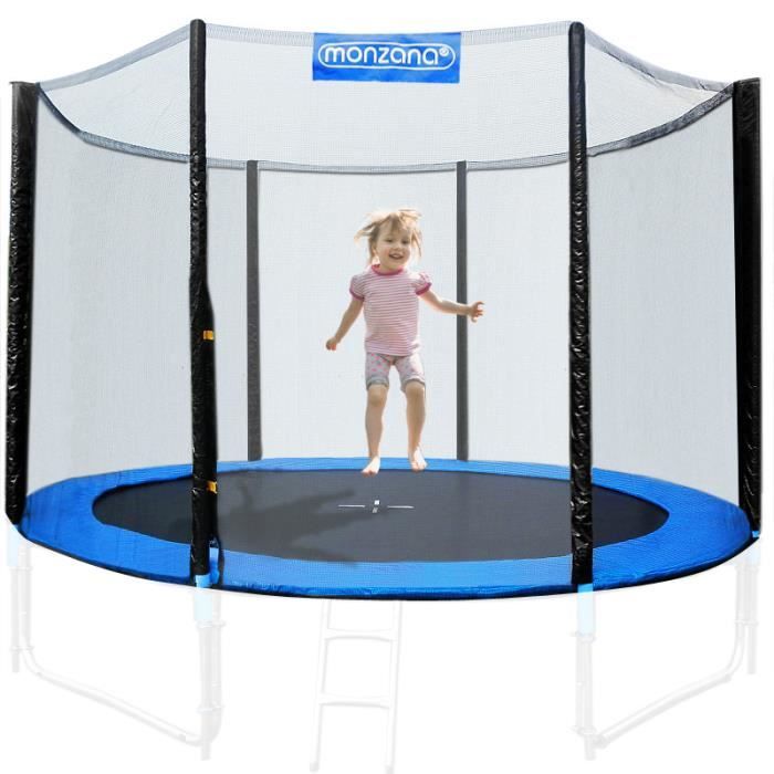 Filet de sécurité pour trampoline 6 poteaux - Réseau dense entrée fermable - Ø 244 cm