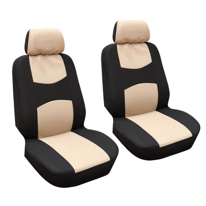 Dilwe housses de siège 9pcs ensemble de protection de housse de siège auto accessoire universel respirant auto housse Beige+