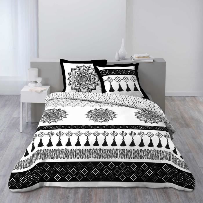 Parure de couette coton 2 personnes 260 x 240 cm imprimée Meridiana