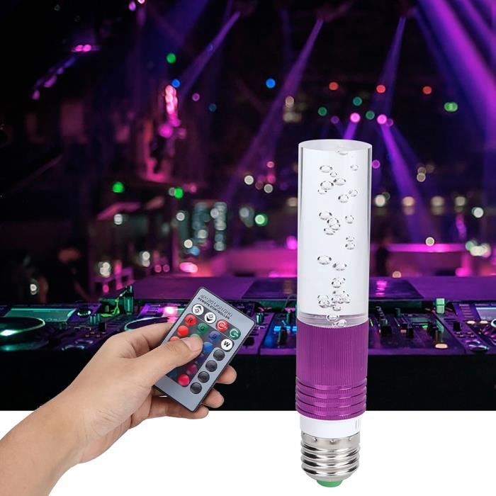 Fdit Ampoule RVB E27 AC85-265V 3W LED RVB Cristal Ampoule Ambiance Fête  Lampe avec Télécommande (Violet)