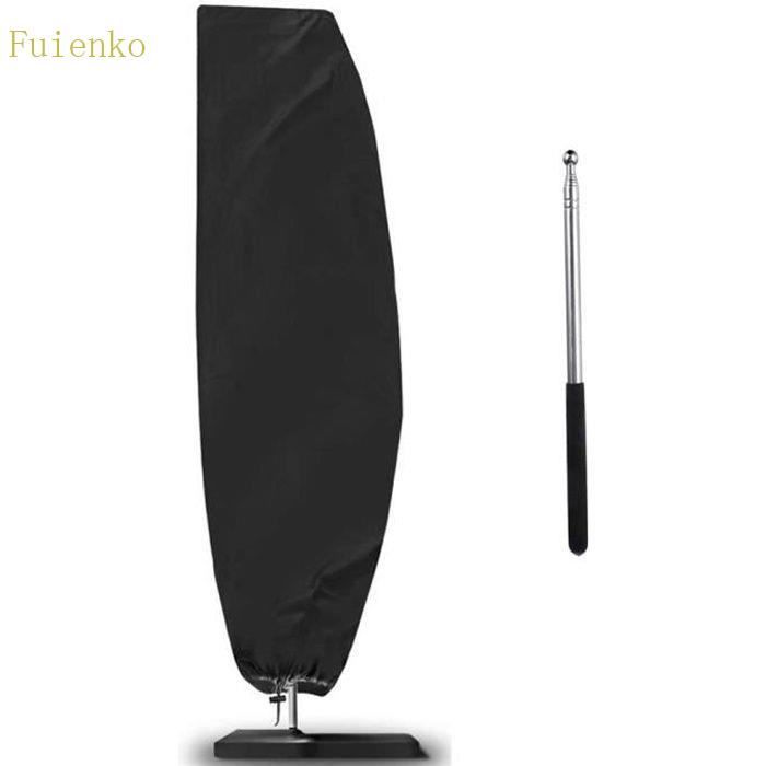 Housse de protection pour parasol FUIENKO - Tissu Oxford 210D - Noir - Rectangulaire - Protection étanche et UV