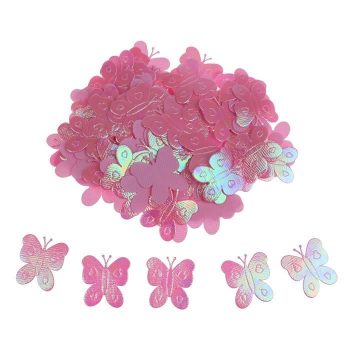 100pcs Papillon Décoration en Tissu Confettis Applique Brillant pour Déco  Artisanat Mariage Anniversaire Rose - Cdiscount Beaux-Arts et Loisirs  créatifs