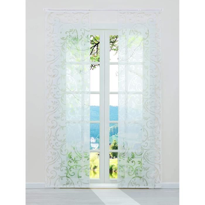 Rideaux Vintage Art Déco 102x165 Cm - Motif Floral Bleu - Paire