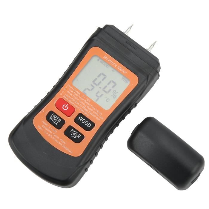 HURRISE Humidimètre pour bois Outil d'affichage numérique de testeur de  détecteur de température de compteur d'humidité du bois