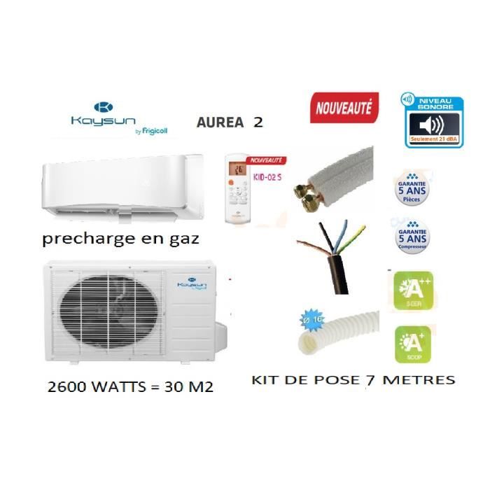 PRET A POSER CLIMATISATION KAYSUN 3500W AUREA 2 REVERSIBLE INVERTER