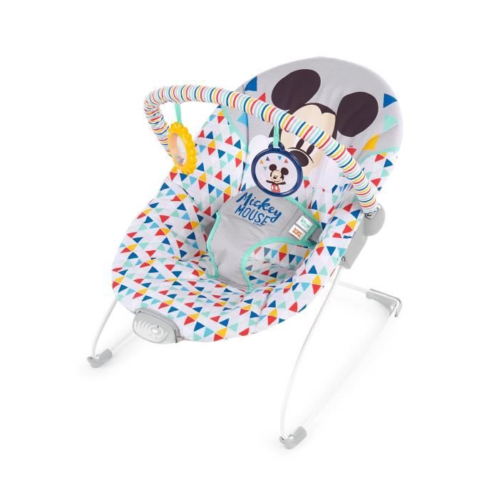 DISNEY BABY Transat Mickey Happy triangles avec vibrations et arche de jeux,  jusqu'à 9 mois - Cdiscount Puériculture & Eveil bébé