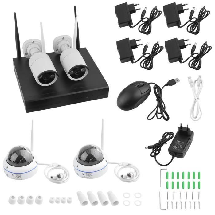 Kit surveillance caméra NVR HD système de vidéosurveillance sans fil ...
