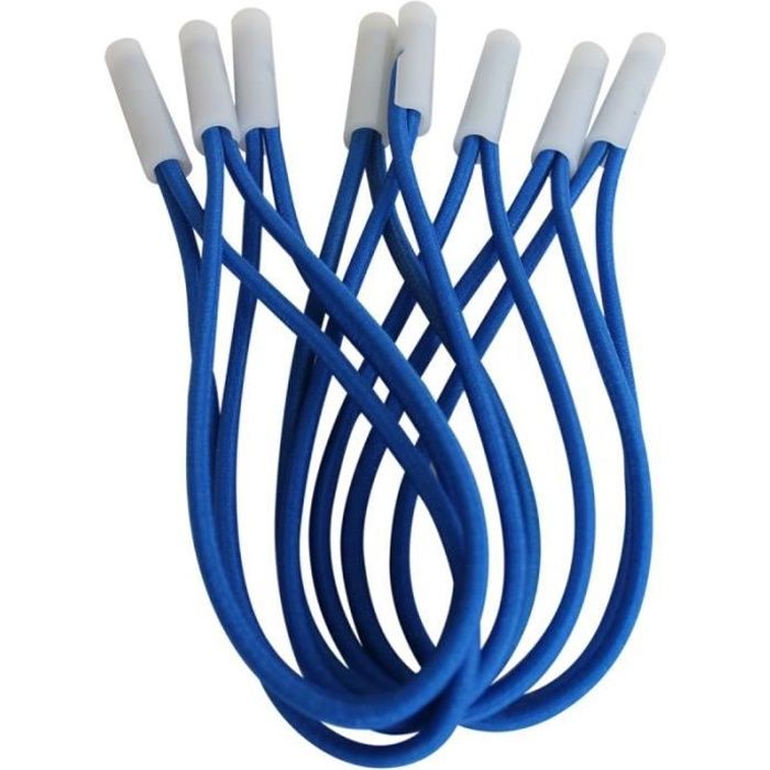 Lot de 10 tendeurs sandows Cabiclic avec embout basculant - Bleu - Linxor