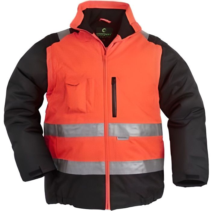 veste de travail haute visibilité 2 en 1 hi-way manches amovibles orange fluo/noir t2xl - coverguard - 7hwxoxxl