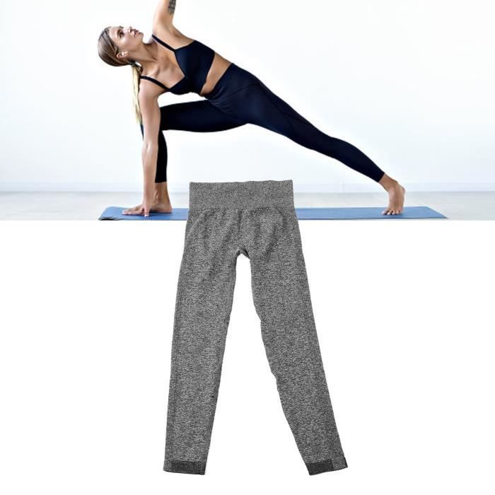 DRIONO Pantalon De Yoga Froissé – Taille Haute élasticité, Contrôle Du Ventre Et Des Fesses, Legging D'entraînement - Gris - Taille L