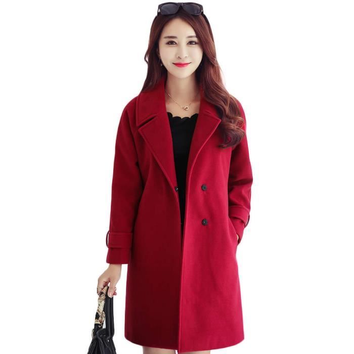 manteau laine rouge