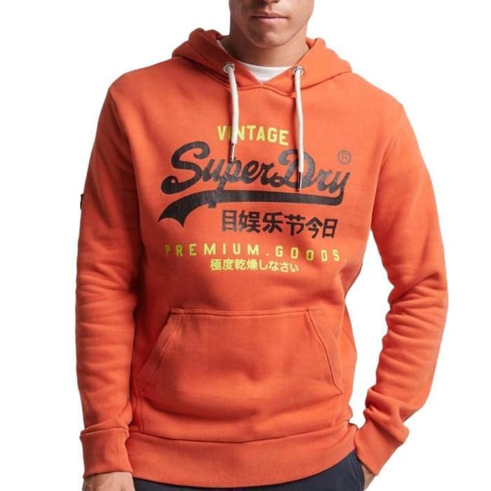 Superdry Pull Orange Homme Marque Sweat Orange Homme