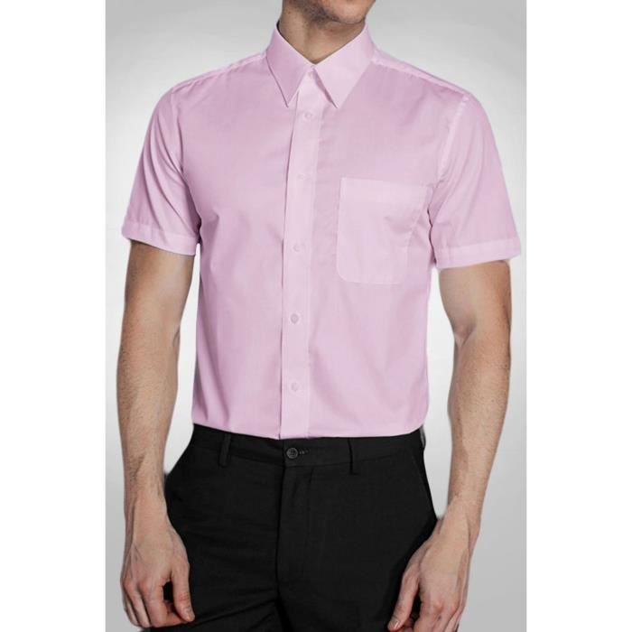 Chemise Manches Courtes Homme Rose Rose Cdiscount Pret A Porter